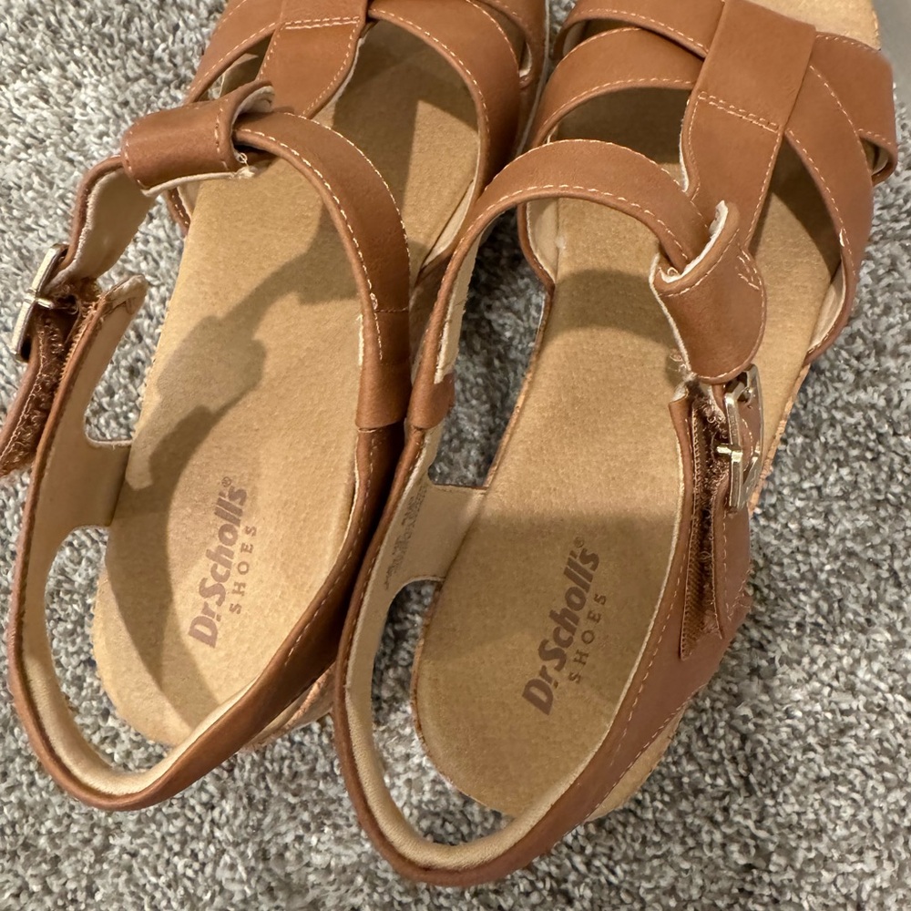 Dr. Scholl's Brown Wedge Sandals - Picture 2 of 4